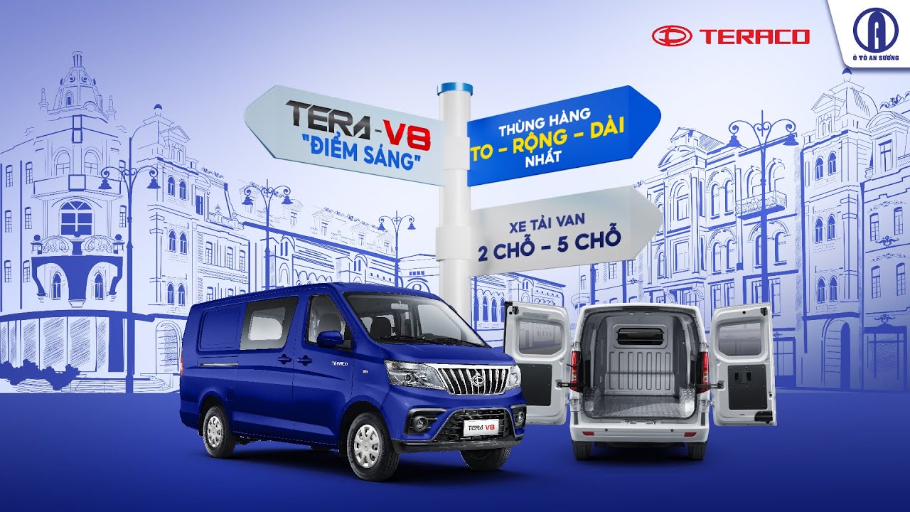 Video đánh giá xe tải van Tera V8 2 chỗ ngồi