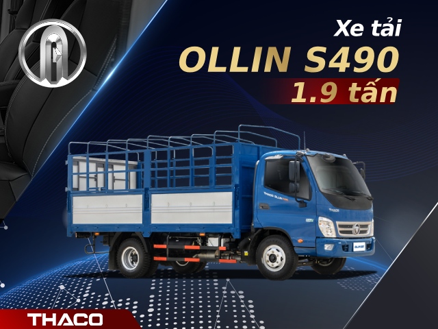 Xe tải 3 chỗ Thaco Ollin S490 1,9 tấn