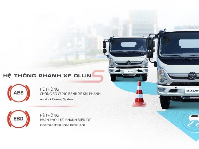 Hệ thống an toàn được trang bị trên xe thaco foton ollin s700 3.5 tấn