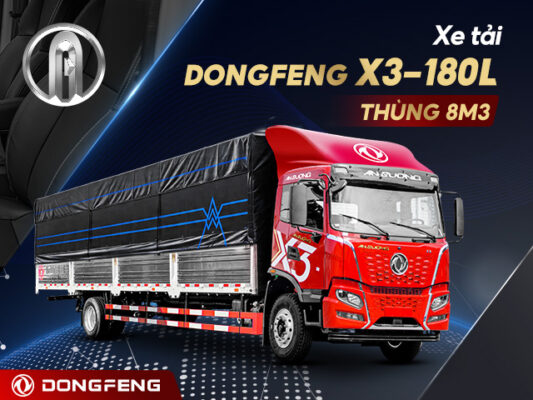 Xe tải Dongfeng X3 thùng mui bạt 8m3 động cơ Yuchai 180HP