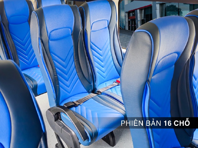 Khu vực ghế ngồi trên xe khách minibus 16 chỗ của Kim Long