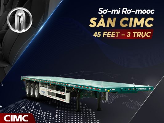 Mooc sàn trục CIMC 45 feet 3 tải trọng lớn 31.5 tấn
