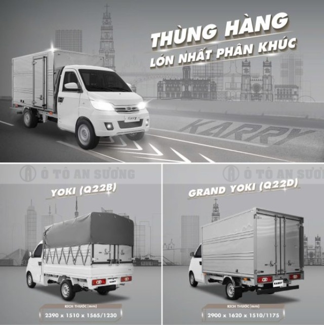 Thùng hàng xe tải karry yoki 990kg