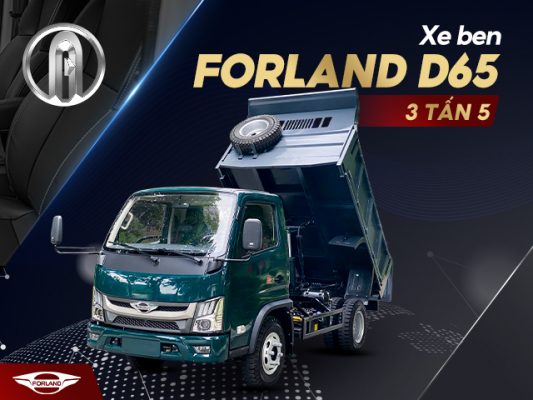 Xe ben Forland D65 3 tấn 5 động cơ Euro 5 dung tích 1.9L