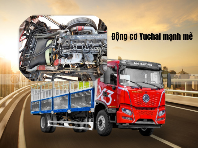 Động cơ Yuchai 180HP cùng hộp số Fast 8 cấp
