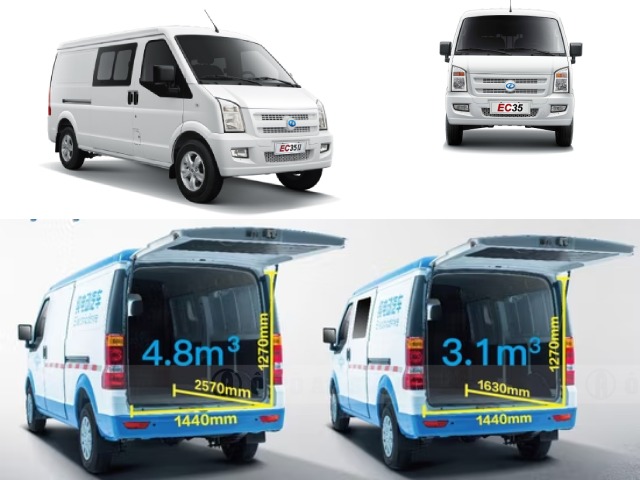 [NEW] Xe van điện DFSK EC35 5 chỗ 945kg thùng dài 1.6m