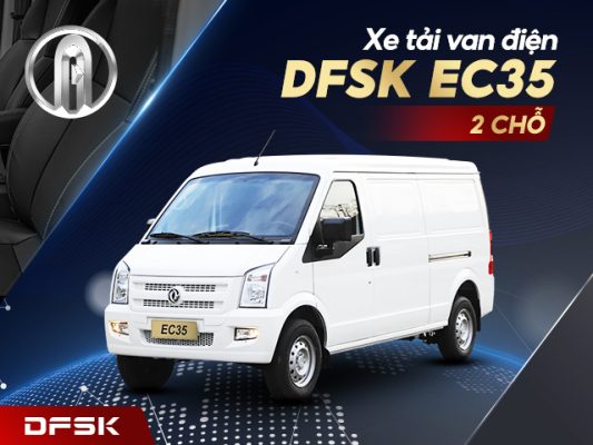 Xe van điện EC35 2 chỗ 945kg là mẫu xe tải van điện thương mại nổi tiếng của DFSK