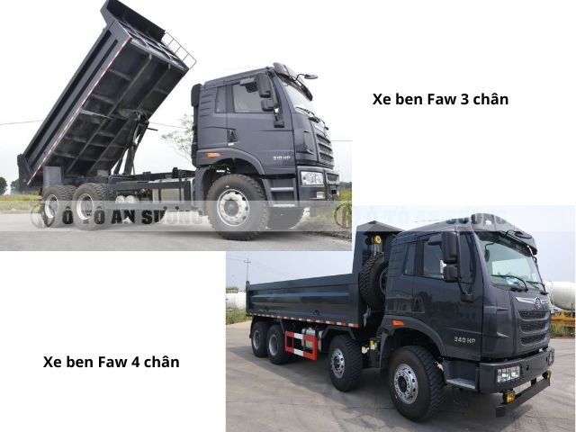 Phân loại xe ben Faw theo số chân