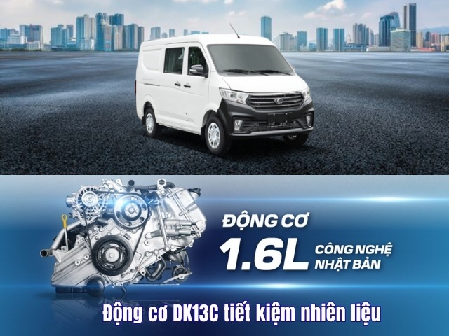 Thaco Towner T02-2.5 5 chỗ được trang bị động cơ xăng DK13C
