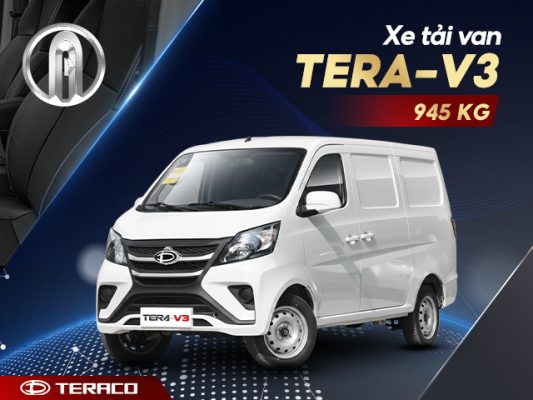 Xe van Tera V3 2S là mẫu xe van 2 chỗ là cánh tay đắt lực cho bác tài đang tìm thùng hàng 2m14 mà chở hàng được 945kg