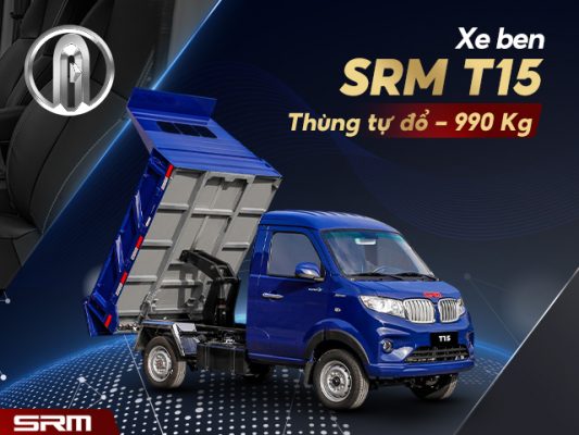 Xe ben SRM T15 thùng tự đổ 990kg
