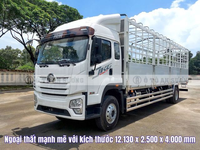 Xe tải FAW JK6 7.5 tấn sở hữu kích thước tổng thể 12.130 x 2.500 x 4.000 mm mạnh mẽ