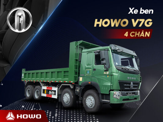 Xe ben Howo 4 chân V7G