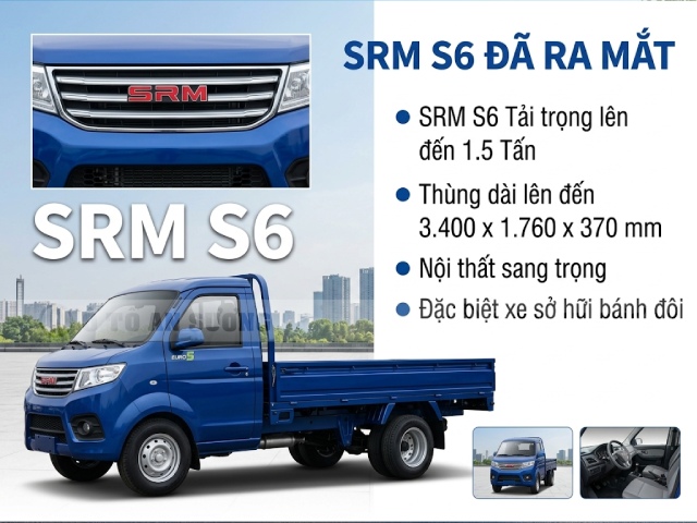 Ngoại thất xe tải SRM S6 mạnh mẽ và sang trọng
