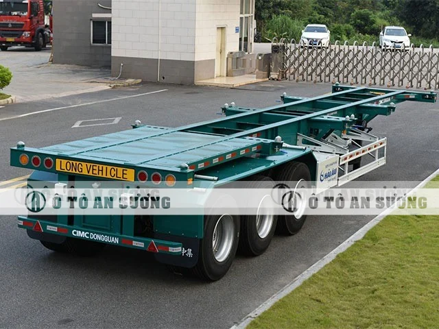 Kết cấu khung mooc xương CIMC với dầm chính và chốt khóa container