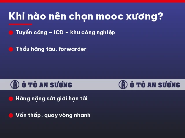 Khi nào nên chọn mooc xương chở container chuyên tuyến