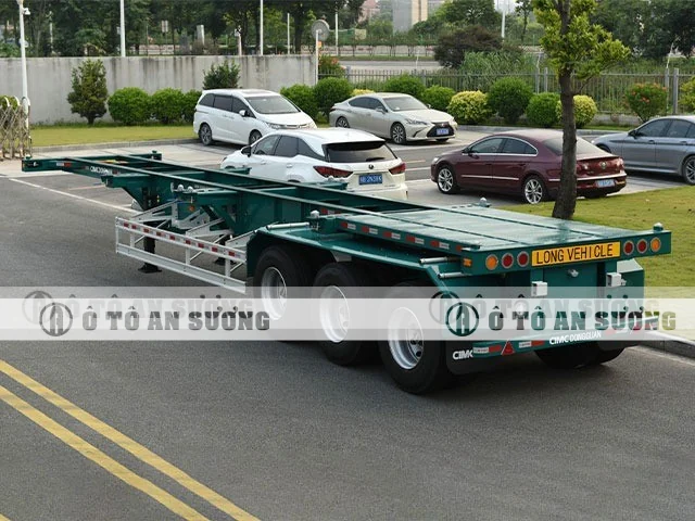 Rơ mooc xương CIMC 40 feet 3 trục chở 33 tấn
