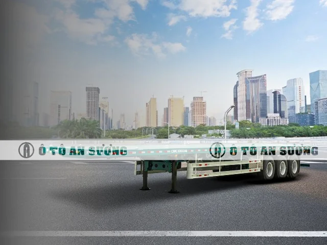 Sơ mi rơ mooc sàn CIMC 45 feet 3 trục dầm thép Q550